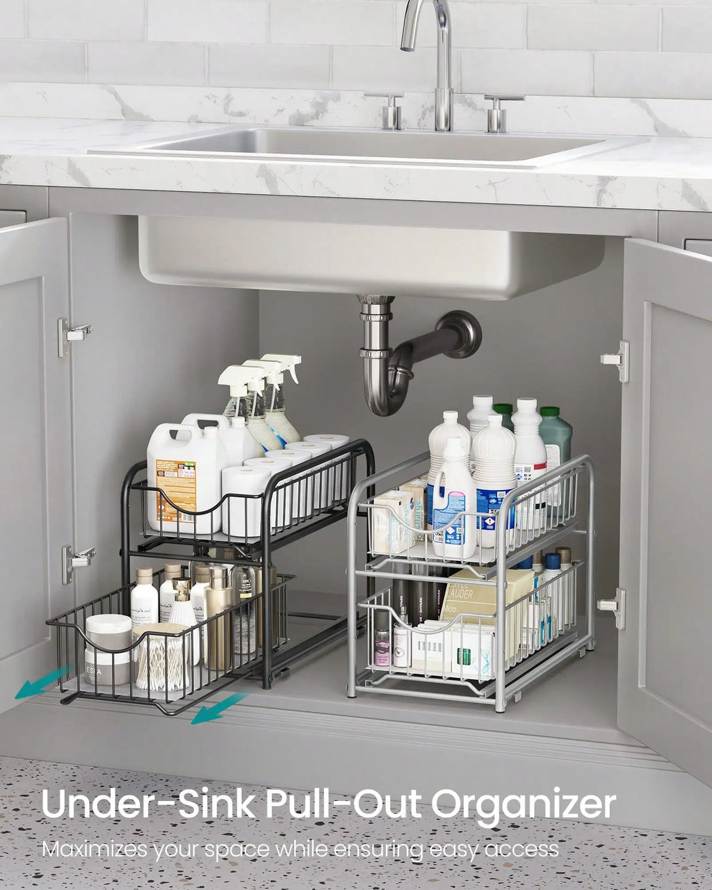 2-Tier Pull Out Cabinet Organizers