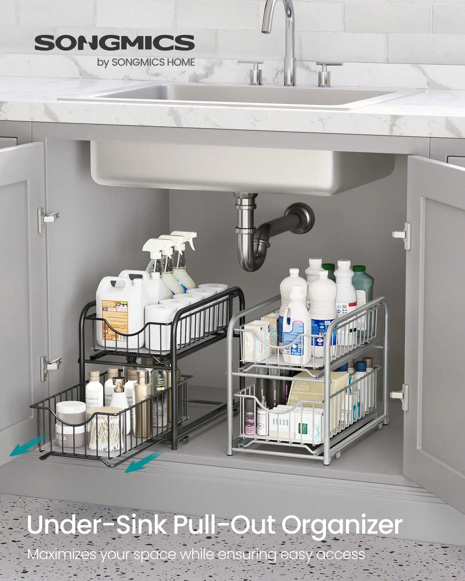 2-Tier Pull Out Cabinet Organizers