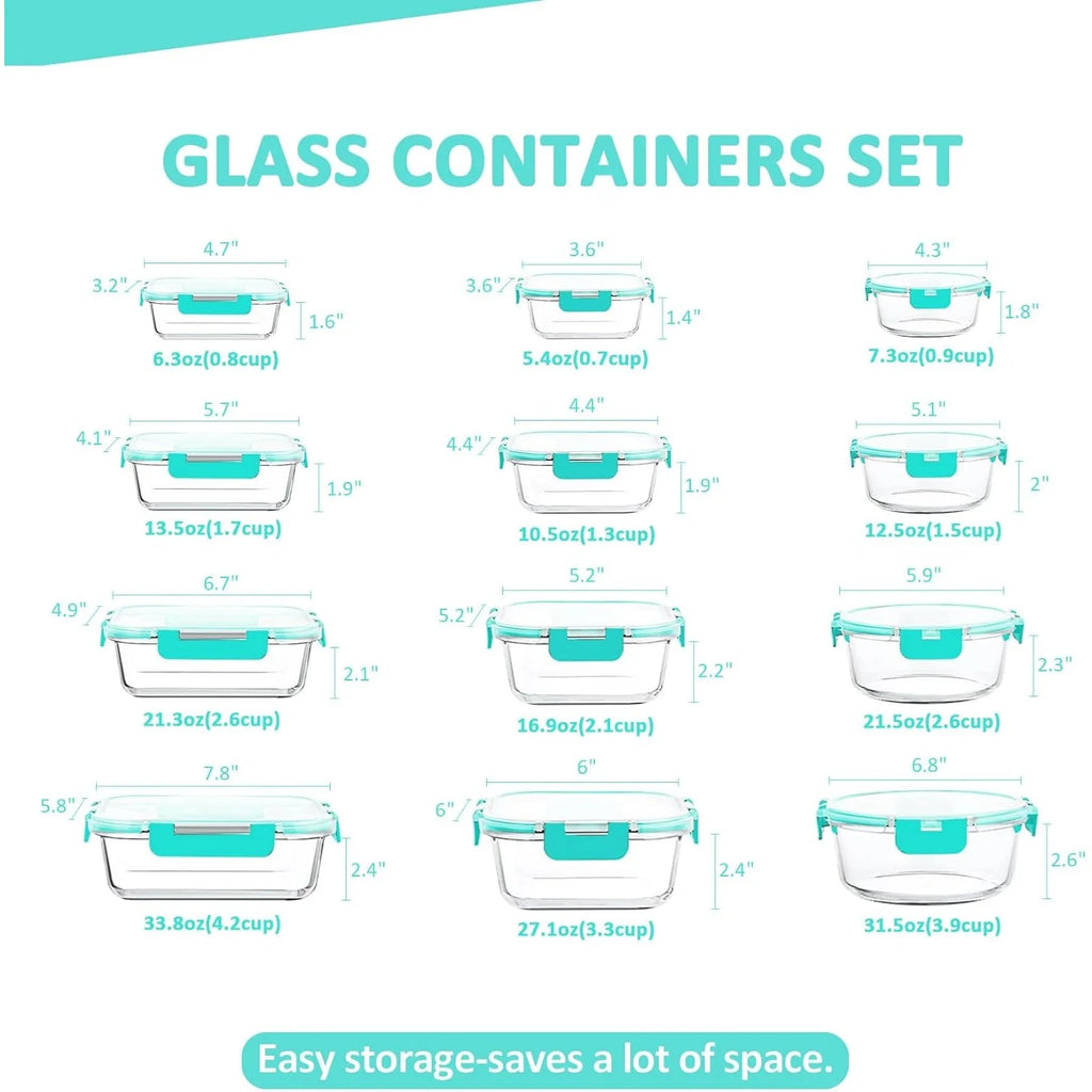 Glass Food Storage Containers Set