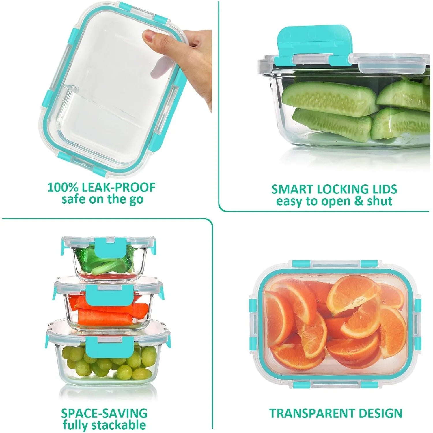 Glass Food Storage Containers Set