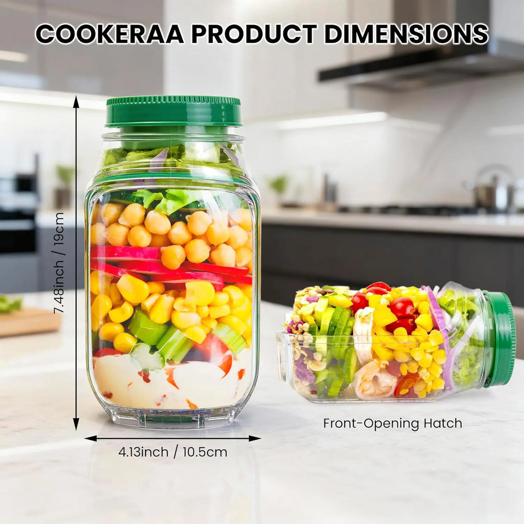 Salad Jar Containers with Side Opening