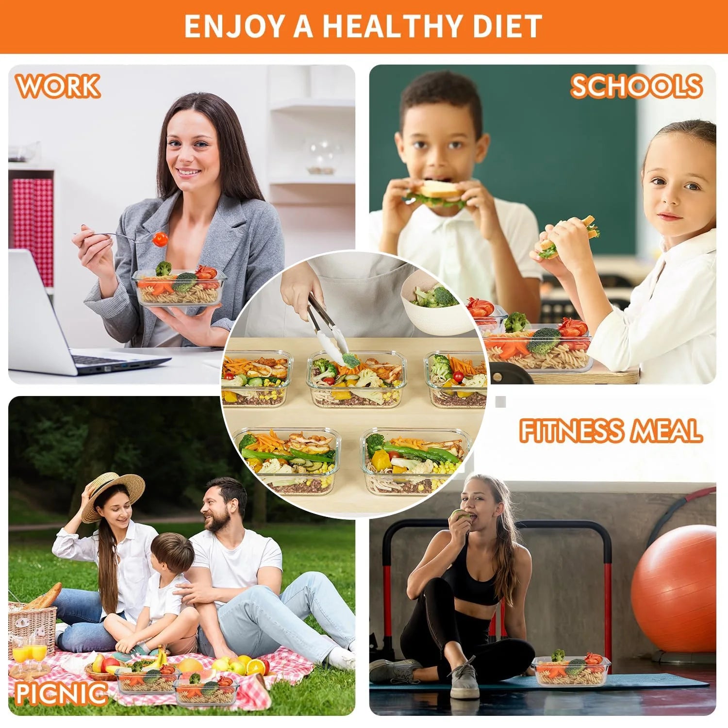 Airtight Glass Food Storage Containers