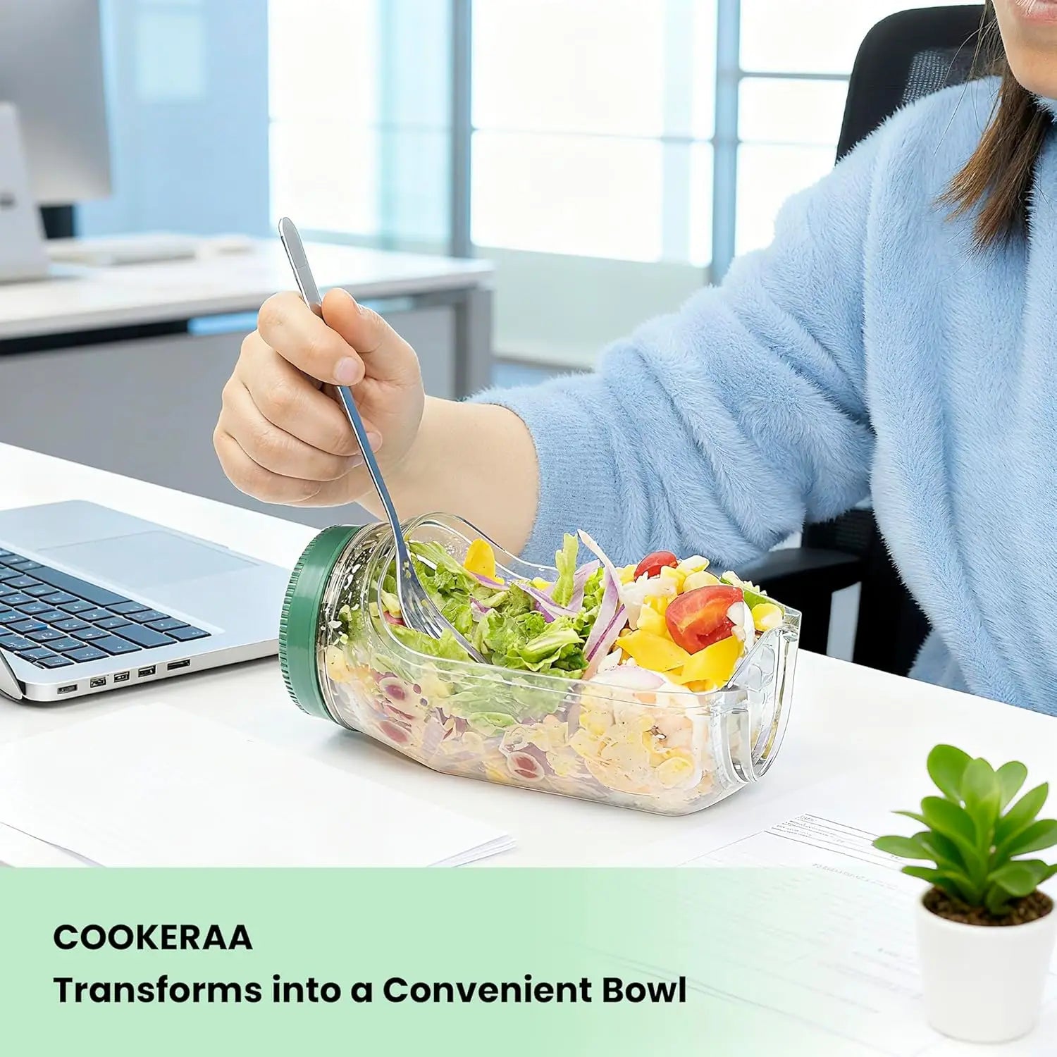 Salad Jar Containers with Side Opening