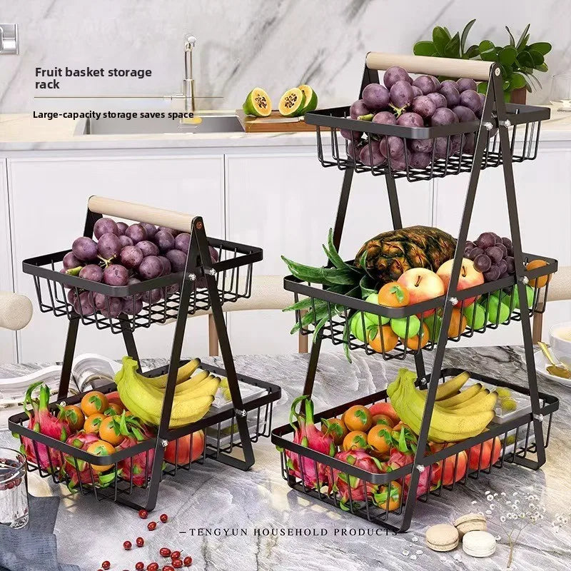 Household two-layer storage basket