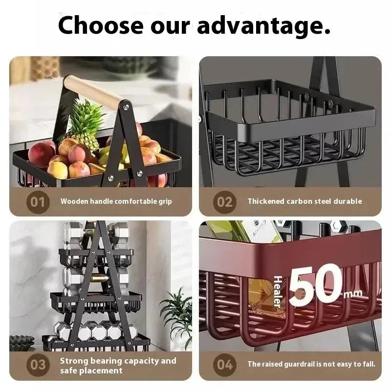 Household two-layer storage basket