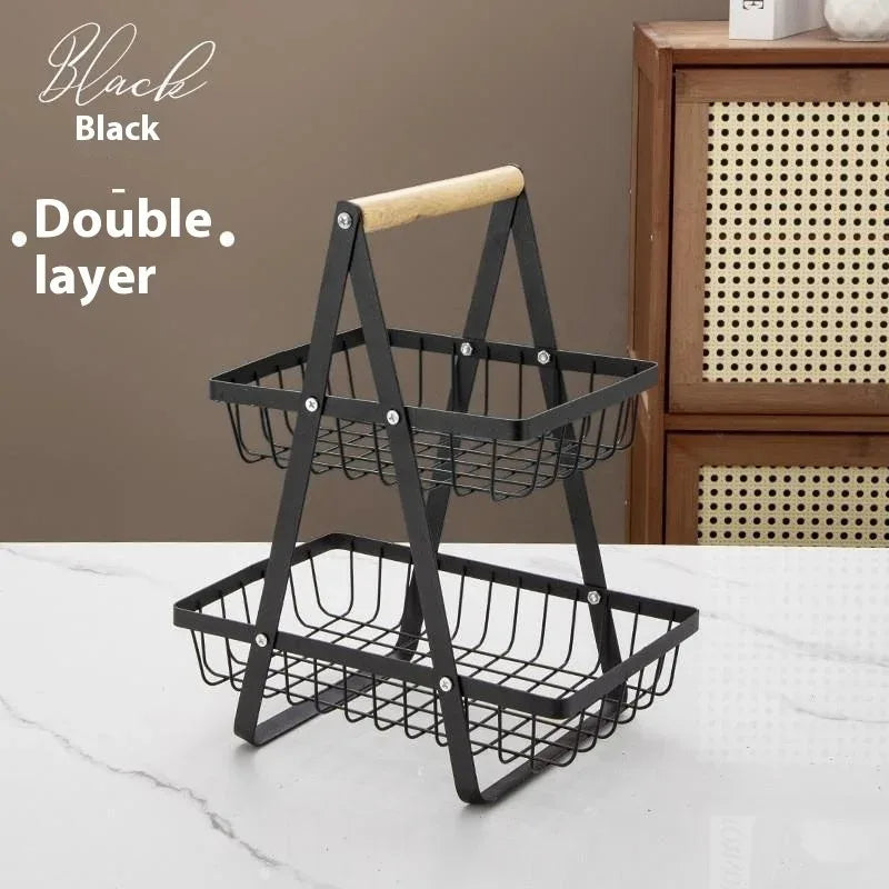 Household two-layer storage basket