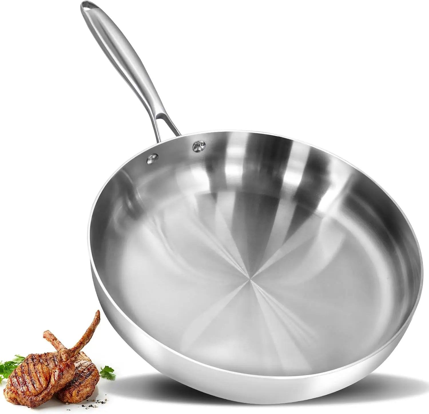 Tri-Ply Stainless Steel Frying Pan