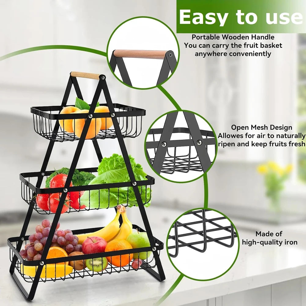Iron Double Layer Storage Basket