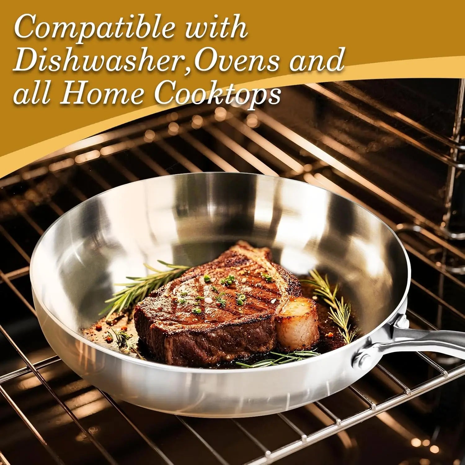 Tri-Ply Stainless Steel Frying Pan