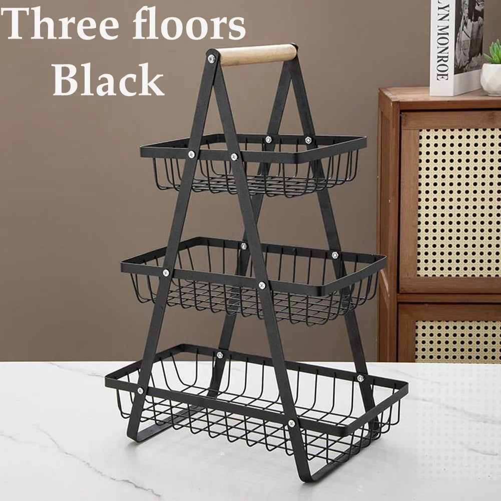 Iron Double Layer Storage Basket
