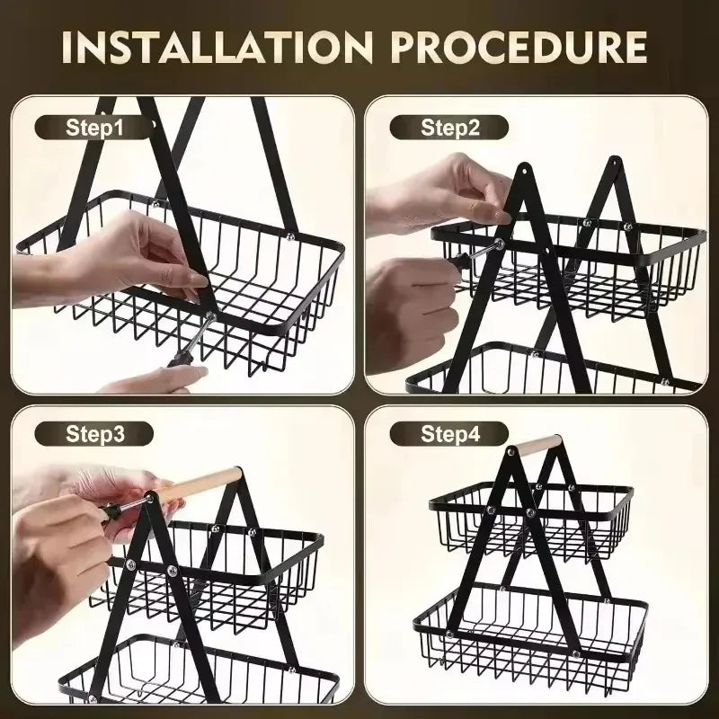 Household two-layer storage basket