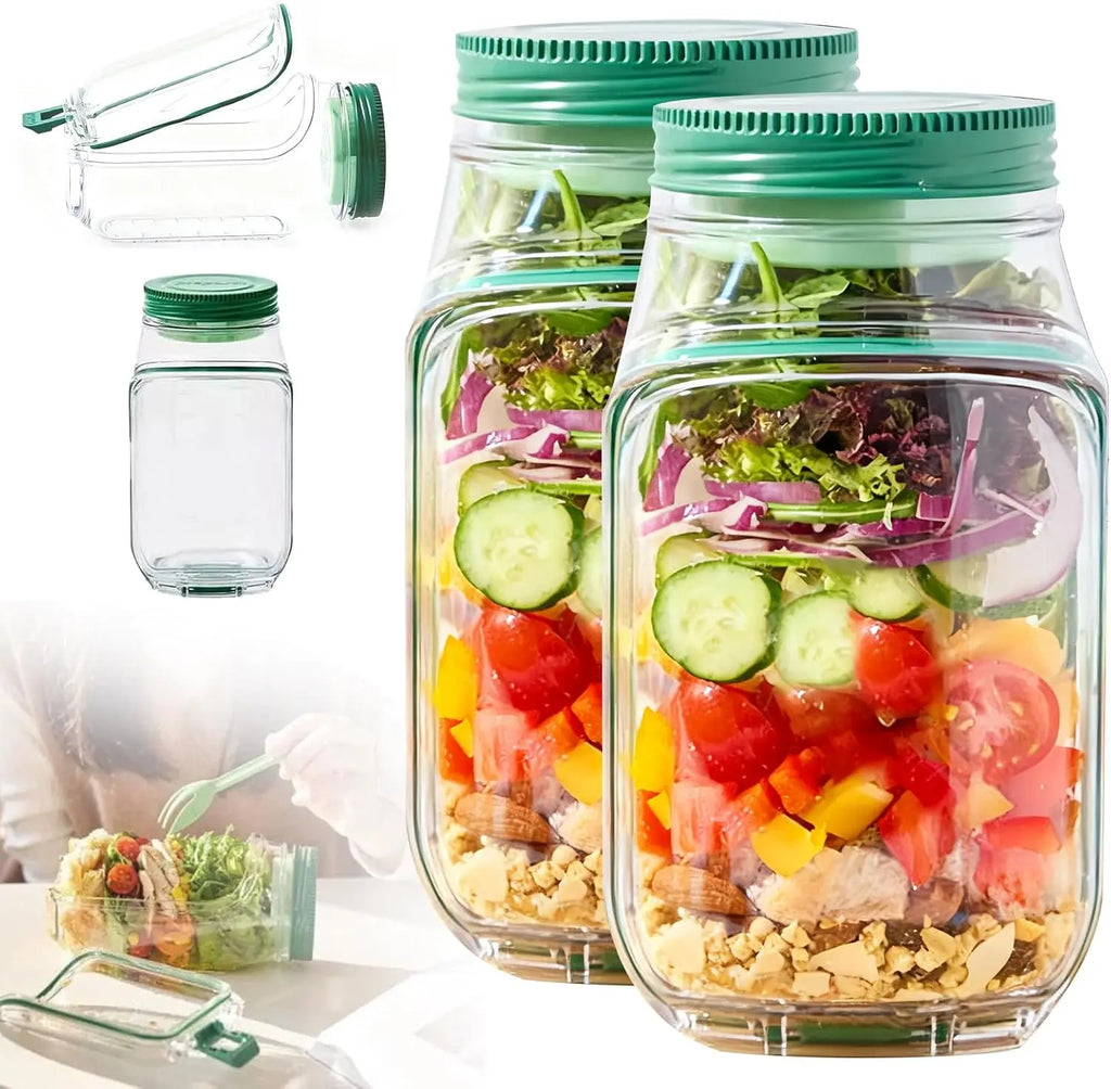 Salad Jar Containers with Side Opening