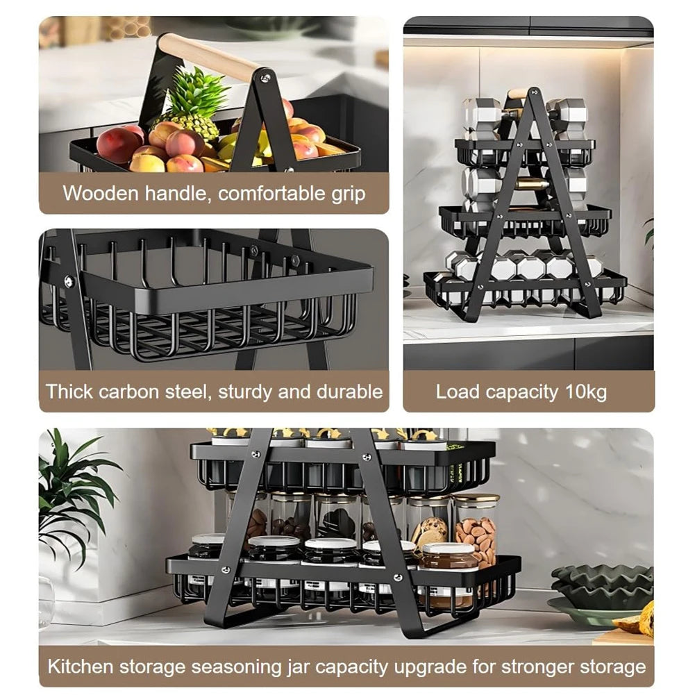 Iron Double Layer Storage Basket