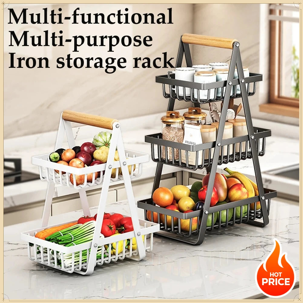 Iron Double Layer Storage Basket