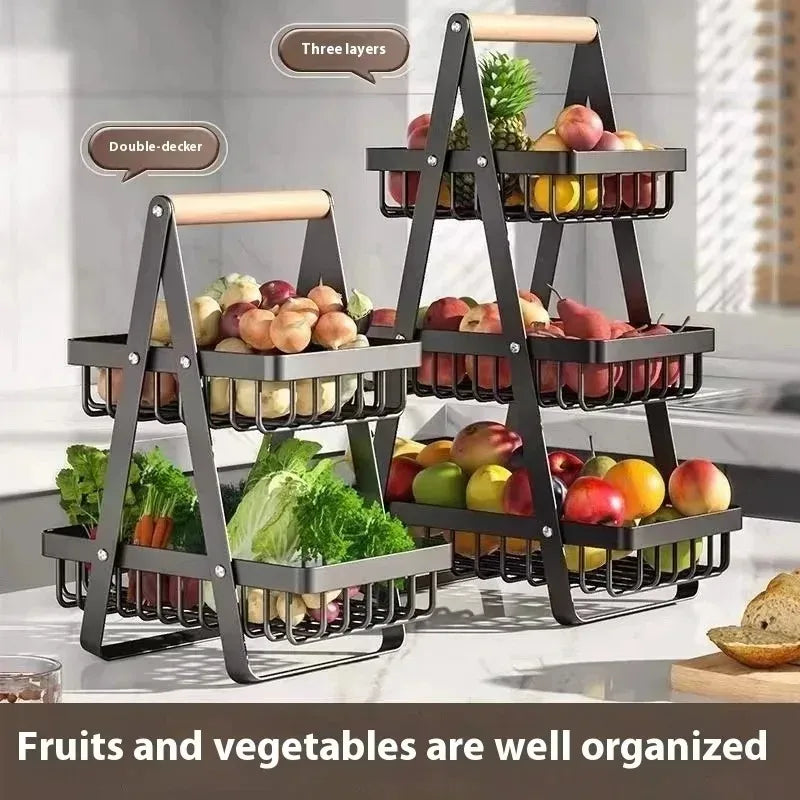 Household two-layer storage basket